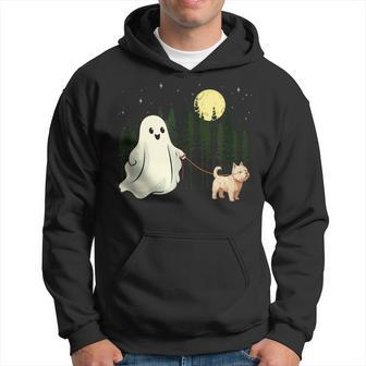 West Highland White Terrier Westie Walking Ghost Halloween Hoodie - Monsterry