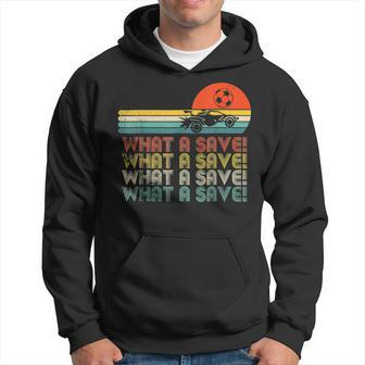 What A Save Vintage Retro Rocket Soccer Car League Funny Soccer Funny Gifts Hoodie