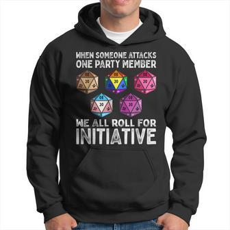 When Someone Attacks One Party Member D20 Dice Lgbtq Ally Hoodie | Mazezy