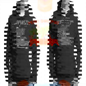 Whippet Xmas Vintage Red Pickup Retro Truck Hoodie | Mazezy