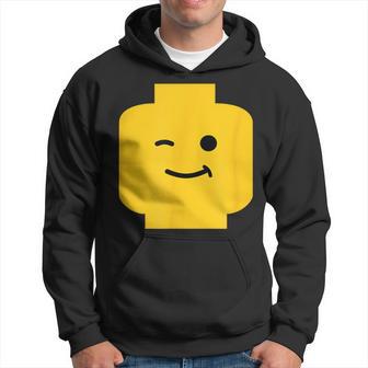 Winking Winky Face Minifig Brick Toy Hoodie | Mazezy