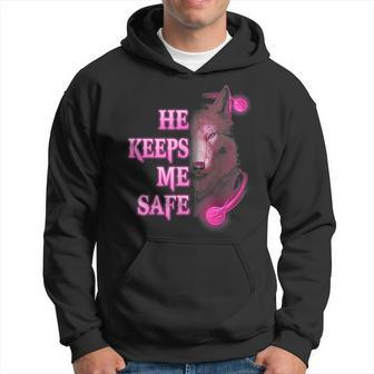 Wolf He Keeps Me Safe - She Keeps Me Wild Gifts For Wolf Lovers Funny Gifts Hoodie | Mazezy
