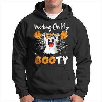 Working On My Booty Ghost Boo Gym Spooky Halloween Hoodie - Seseable
