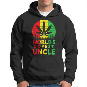 Worlds Dopest Uncle Rasta Jamaican Weed Cannabis 420 Stoner Hoodie | Mazezy