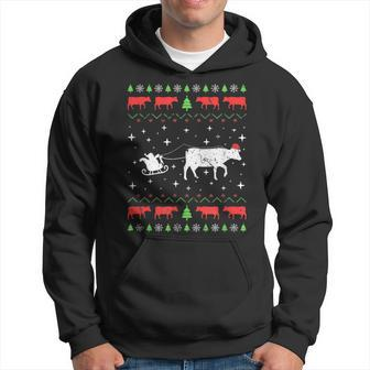Xmas Cow Farmer Ugly Christmas Sweater Hoodie | Mazezy