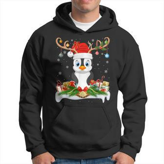 Xmas Lighting Reindeer Santa Penguin Christmas Hoodie - Thegiftio UK