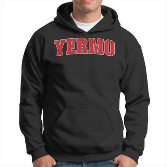 Yermo California Souvenir Trip College Style Red Text Hoodie | Mazezy