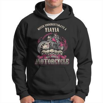 Yiayia Biker Chick Never Underestimate Motorcycle Hoodie - Thegiftio UK