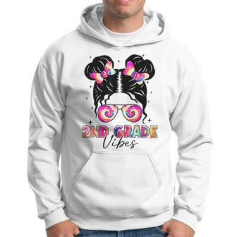 2Nd Grade Vibes Messy Bun Girl - Second Grade Back To School Hoodie | Mazezy