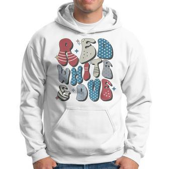 4Th Of July Pregnancy Announcement Retro Red White And Due Hoodie | Mazezy