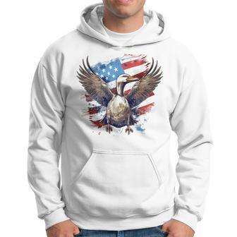 4Th Of July Us Flag Goose Hoodie | Mazezy