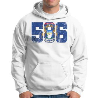 586 Area Code Flag Of Michigan State Macomb County Hoodie | Mazezy AU