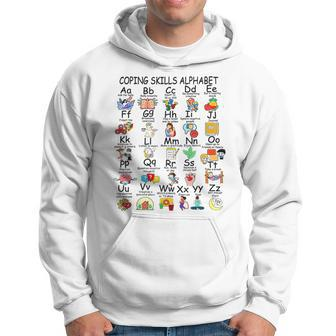 Abc Coping Skills Alphabet Mental Health Awareness Counselor Hoodie | Mazezy