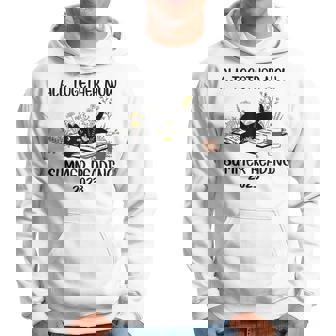All Together Now Summer Reading 2023 Groovy Cat Book Lover Reading Funny Designs Funny Gifts Hoodie | Mazezy