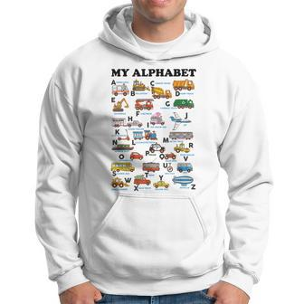 Alphabet Construction Vehicles Abc Learning Teaching Hoodie - Seseable