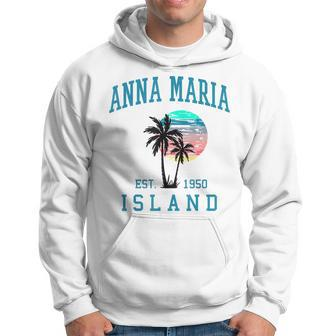 Anna Maria Island Florida Vintage Beach Palm Trees Summer Hoodie - Seseable