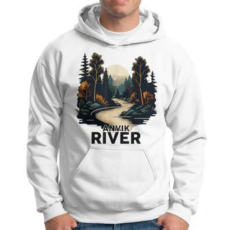 Anvik River Retro Minimalist River Anvik Hoodie | Mazezy
