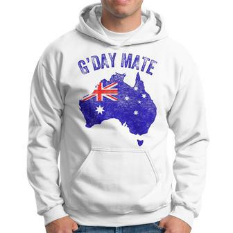 Australia Gday Mate Funny Australian Flag Aussie Map Hoodie | Mazezy
