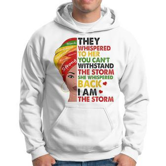 Black History Junenth African Woman Afro I Am The Storm Hoodie | Mazezy