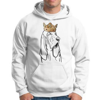 Bloodhound Dog Wearing Crown Hoodie | Mazezy
