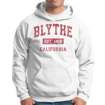 Blythe California Ca Vintage Sports Red Hoodie | Mazezy DE