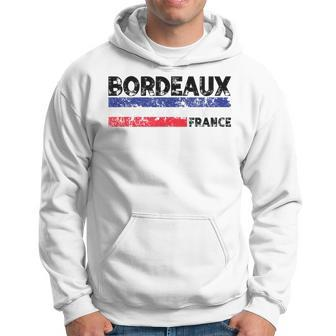 Bordeaux France Flag Tricolor French Distressed Cool Hoodie - Seseable