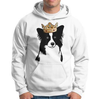 Border Collie Dog Wearing Crown Hoodie | Mazezy