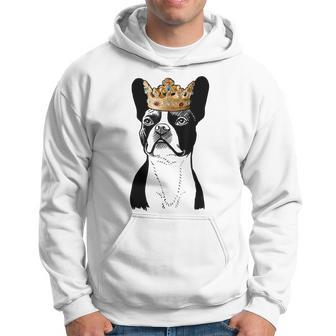 Boston Terrier Dog Wearing Crown Hoodie | Mazezy