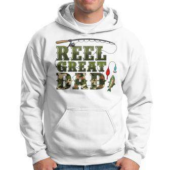 Camouflage Reel Great Dad Fishing Happy Fathers Day Hoodie - Thegiftio UK
