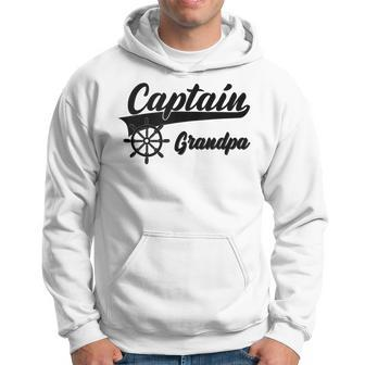 Captain Grandpa Boating Anchors & Wheel | Boat Captain Hoodie | Mazezy