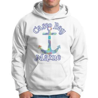 Casco Bay Maine Portland Nautical Bohemian Anchor Sailing Hoodie | Mazezy