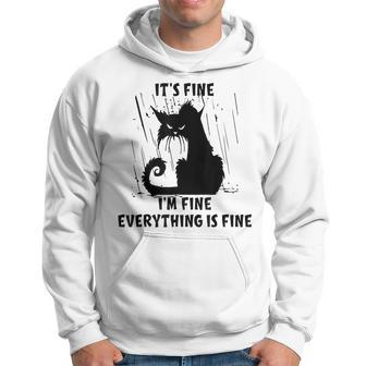 Cat Its Fine Im Fine Everything Is Fine Funny Cat Lover Gifts For Cat Lover Funny Gifts Hoodie | Mazezy