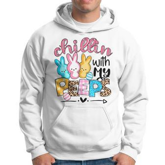 Chillin With My Peeps Funny Bunny Easter Day Love Hoodie | Mazezy