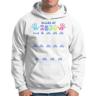 Class Of 2036 School Year Grow With Me K-12 Handprint Hoodie - Seseable