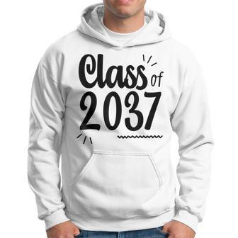 Class Of 2037 Grow With Me Handprints On Back Pre-K To 12 Hoodie - Seseable