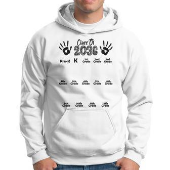 Class Of 2036 Grow With Me Handprint Pre K 12Th Grade Hoodie | Mazezy