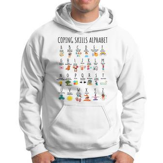 Coping Skills Alphabet Counselor Mental Health Awareness Hoodie | Mazezy
