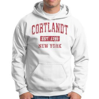 Cortlandt New York Ny Vintage Sports Red Hoodie | Mazezy AU