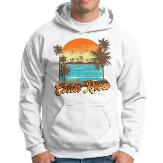 Costa Rica Beach Summer Vacation Palm Trees Sunset Costa Rica Funny Gifts Hoodie | Mazezy