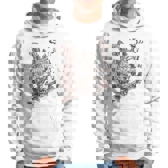 Cottagecore Aesthetic Squirrel Playing Ukulele Guitar Music Hoodie - Thegiftio UK
