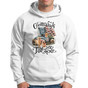 Country Roads Take Golden Retriever Home Hoodie - Seseable