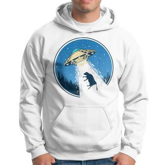 Cow Snatch Vintage Distressed Ufo Flying Saucer Hoodie | Mazezy