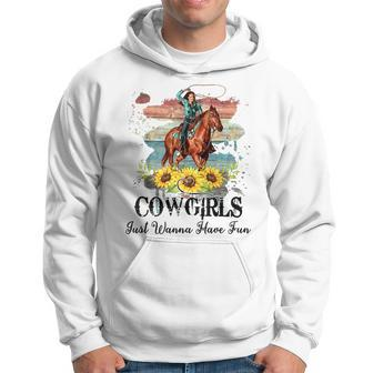 Cowgirls Just Wanna Have Fun Cute Country Western Cowgirl Hoodie | Mazezy