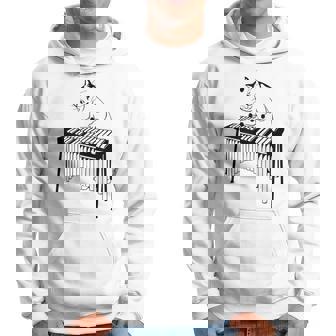 Cute Cat Playing Percussion Musical Xylophone Hoodie | Mazezy