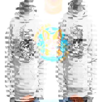 Cute Corgi Gimme A Beach Please Summer Time Funny Hoodie | Mazezy