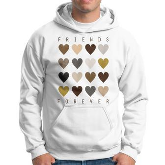 Cute Friends Forever Watercolor Patterned Hearts Friendship Hoodie - Monsterry