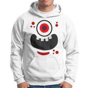 Cute Monster Face Scary Eyeball & Mouth Funny Red Monster Hoodie | Mazezy