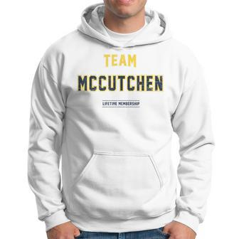 Distressed Team Mccutchen Proud Family Surname Last Name Hoodie | Mazezy