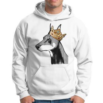 Doberman Pinscher Dog Wearing Crown Hoodie | Mazezy
