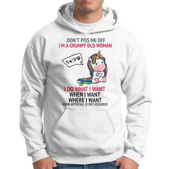 Dont Piss Me Off Im A Grumpy Old Woman Cute Unicorn Funny Hoodie | Mazezy